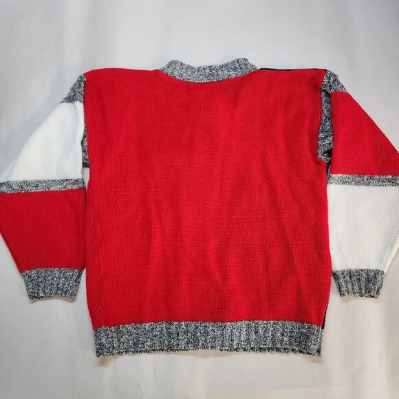 Vtg 90s Miniwaves Scotty Dog Cardigan Sweater Boys 4T/5T Red Gray Pockets Retro - Picture 2 of 10